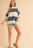 Navy Block Top