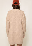 Taupe Cable Knit Cardigan