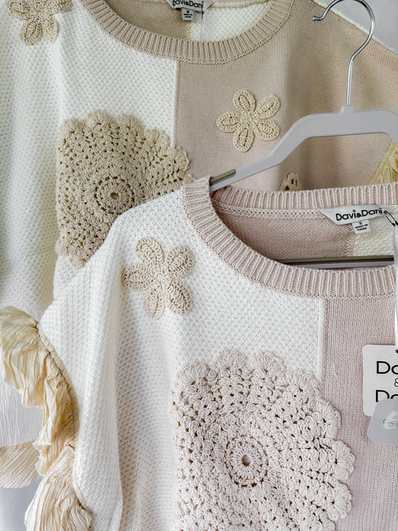 Patched Ruffle Top