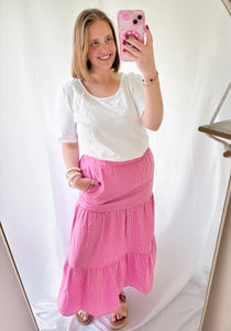 Bubble Pink Maxi Skirt