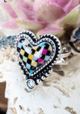 Check Heart Cuff Ring