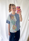 Denim Floral Top