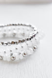 White Beaded Bracelet Set