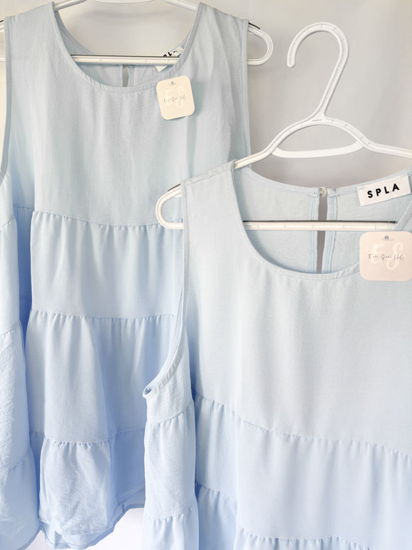 Baby Blue Tiered Top