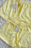 Yellow Waffle Knit Shorts