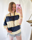 Navy Block Top