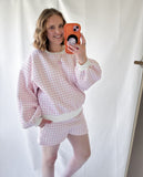 Pink Gingham Shorts Set