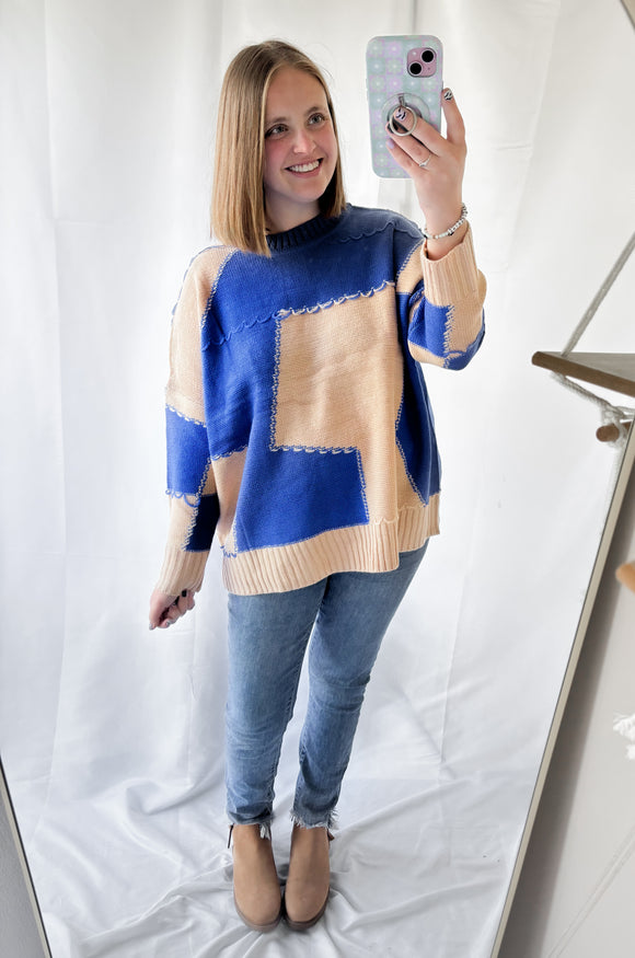 Royal Color Block Sweater