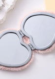 Fuzzy Heart Compact Mirror