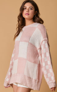 Checkered Pink Sweater