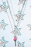 Pink Key Layer Necklace