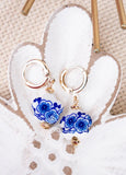 Floral Huggie Hoops