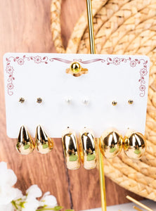 Goldtone Earring Set