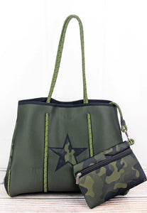 Camo Star Neoprene Tote